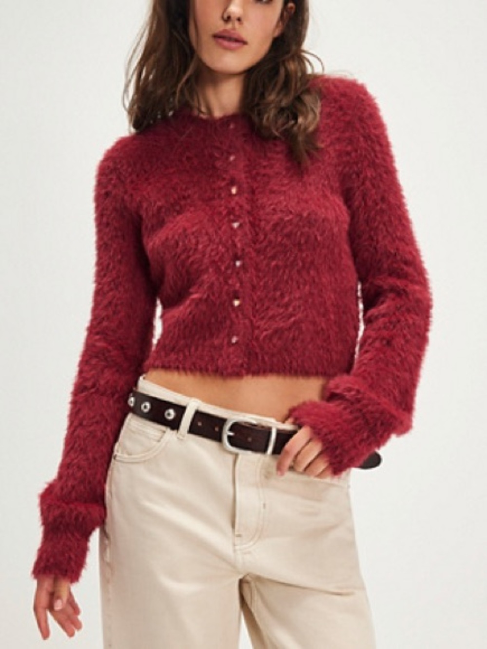 Free People Celeste Cardi in Aged Red Small